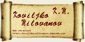Koviljko Milovanov vizit kartica